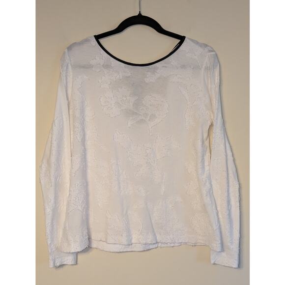 Ann Taylor LOFT Women's Size Small Clip Dot Bow Back Top Black White Textured - Picture 1 of 5